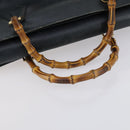 GUCCI Bamboo Tote Bag Leather Black Gold Auth 153189-7
