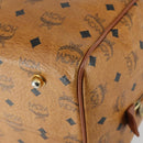 MCM Logogram Vicetos Boston Bag PVC Leather Brown Gold Auth 153190-12