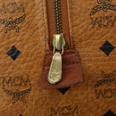 MCM Logogram Vicetos Boston Bag PVC Leather Brown Gold Auth 153190-15