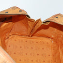 MCM Logogram Vicetos Boston Bag PVC Leather Brown Gold Auth 153190-17