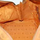 MCM Logogram Vicetos Boston Bag PVC Leather Brown Gold Auth 153190-18