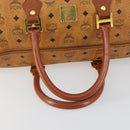 MCM Logogram Vicetos Boston Bag PVC Leather Brown Gold Auth 153190-7