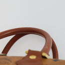 MCM Logogram Vicetos Boston Bag PVC Leather Brown Gold Auth 153190-8