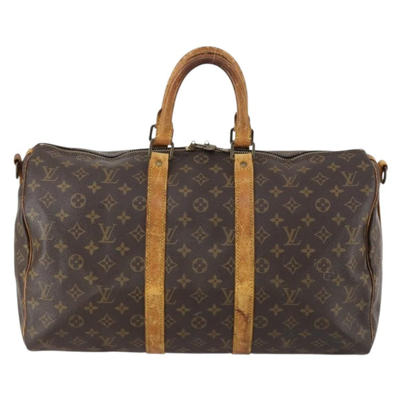 LOUIS VUITTON Monogram Keepall Bandouliere 45 Boston Bag M41418 LV Auth 153191