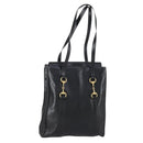 GUCCI Horsebit Tote Bag Leather Black Gold 002 270 0325 Auth 153193-1