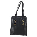 GUCCI Horsebit Tote Bag Leather Black Gold 002 270 0325 Auth 153193-2