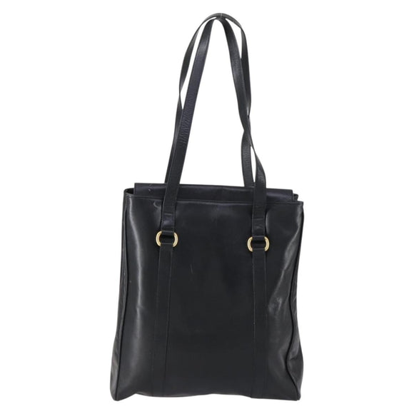 GUCCI Horsebit Tote Bag Leather Black Gold 002 270 0325 Auth 153193