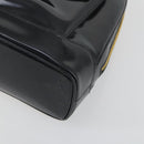 GUCCI Bamboo Tote Bag Patent leather Black Gold 001 3444 1650 Auth 153194-9