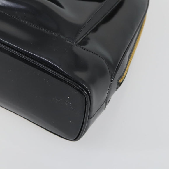 GUCCI Bamboo Tote Bag Patent leather Black Gold 001 3444 1650 Auth 153194