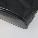 GUCCI Bamboo Tote Bag Patent leather Black Gold 001 3444 1650 Auth 153194-15