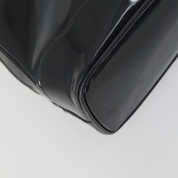 GUCCI Bamboo Tote Bag Patent leather Black Gold 001 3444 1650 Auth 153194