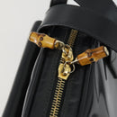 GUCCI Bamboo Tote Bag Patent leather Black Gold 001 3444 1650 Auth 153194-10