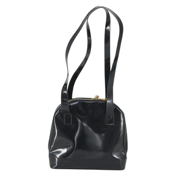 GUCCI Bamboo Tote Bag Patent leather Black Gold 001 3444 1650 Auth 153194