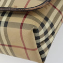 BURBERRY Nova Check Shoulder Bag PVC Beige Gold Auth 153196-9