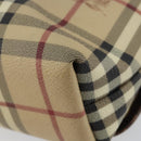 BURBERRY Nova Check Shoulder Bag PVC Beige Gold Auth 153196-15