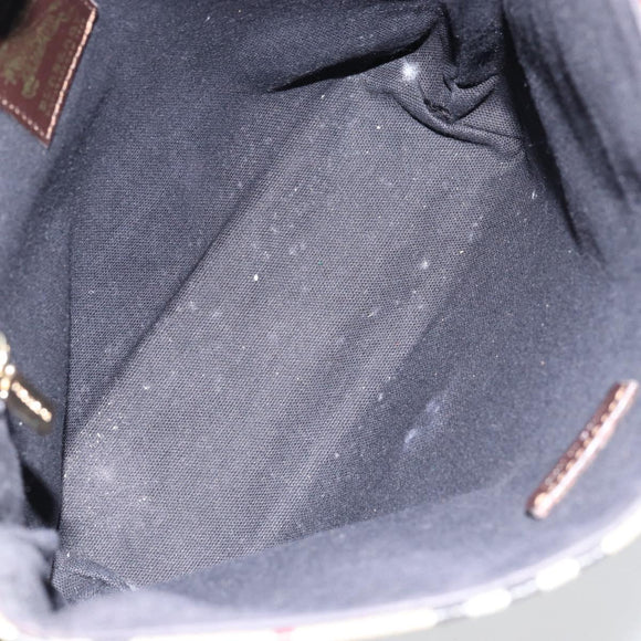 BURBERRY Nova Check Shoulder Bag PVC Beige Gold Auth 153196