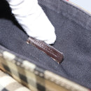 BURBERRY Nova Check Shoulder Bag PVC Beige Gold Auth 153196-12