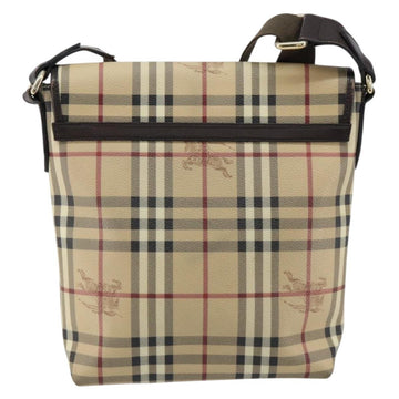 BURBERRY Nova Check Shoulder Bag PVC Beige Gold Auth 153196 - 0