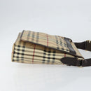 BURBERRY Nova Check Shoulder Bag PVC Beige Gold Auth 153196-3