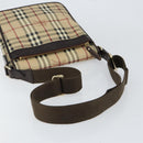 BURBERRY Nova Check Shoulder Bag PVC Beige Gold Auth 153196-7