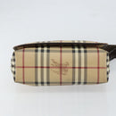 BURBERRY Nova Check Shoulder Bag PVC Beige Gold Auth 153196-5