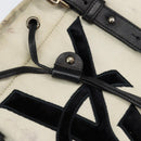 SAINT LAURENT Kahala Tote Bag Canvas Beige Gold 123435 Auth 153197-15