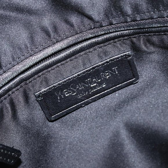 SAINT LAURENT Kahala Tote Bag Canvas Beige Gold 123435 Auth 153197