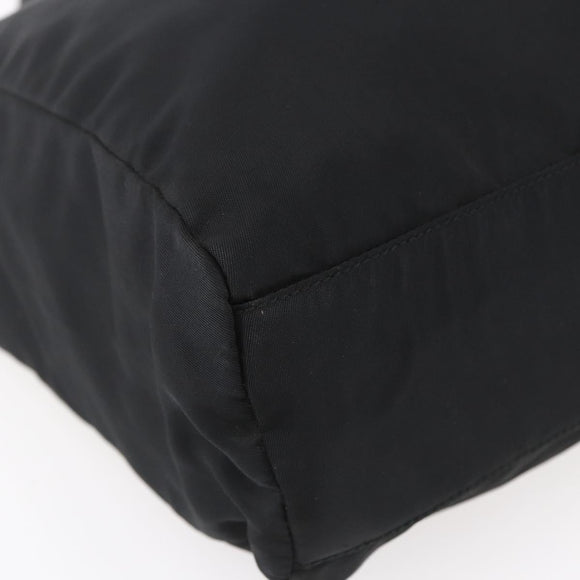 PRADA Hand Bag Nylon Black Silver Auth 153198