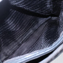 PRADA Hand Bag Nylon Black Silver Auth 153198-23