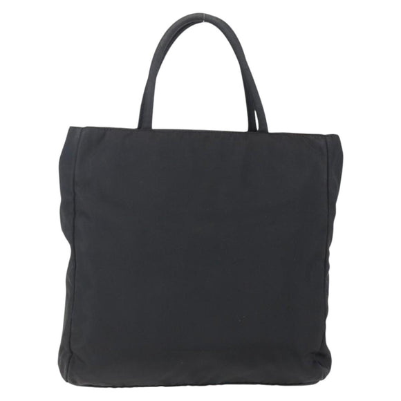 PRADA Hand Bag Nylon Black Silver Auth 153198