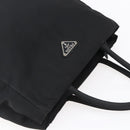 PRADA Hand Bag Nylon Black Silver Auth 153198-6