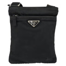 PRADA Shoulder Bag Nylon Black Silver Auth 153208-2