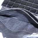 CHANEL Choco Bar Chain Shoulder Bag patent Black Silver CC Auth 153210-19