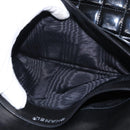 CHANEL Choco Bar Chain Shoulder Bag patent Black Silver CC Auth 153210-20