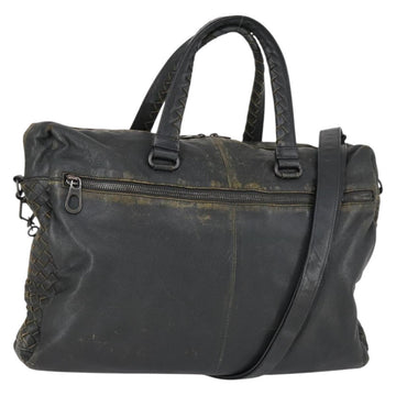 BOTTEGA VENETA INTRECCIATO Hand Bag Leather 2way Black Auth 153214