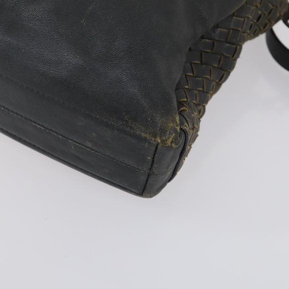 BOTTEGA VENETA INTRECCIATO Hand Bag Leather 2way Black Auth 153214