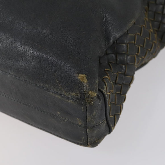 BOTTEGA VENETA INTRECCIATO Hand Bag Leather 2way Black Auth 153214