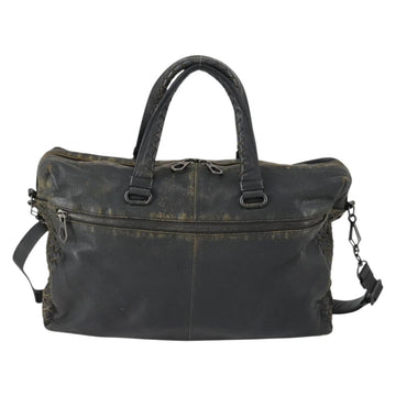 BOTTEGA VENETA INTRECCIATO Hand Bag Leather 2way Black Auth 153214 - 0