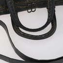BOTTEGA VENETA INTRECCIATO Hand Bag Leather 2way Black Auth 153214-8