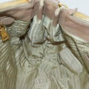 PRADA Gathered Hand Bag Nylon 2way Beige Gold Auth 153215-21