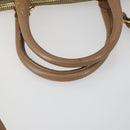 PRADA Gathered Hand Bag Nylon 2way Beige Gold Auth 153215-9