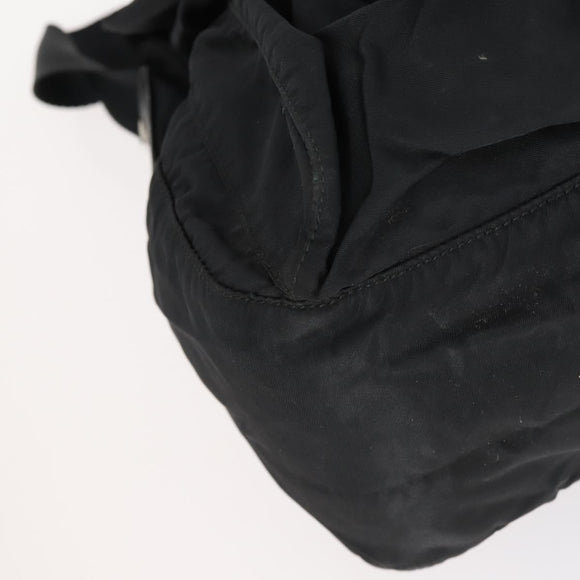 PRADA Shoulder Bag Nylon Black Silver Auth 153216