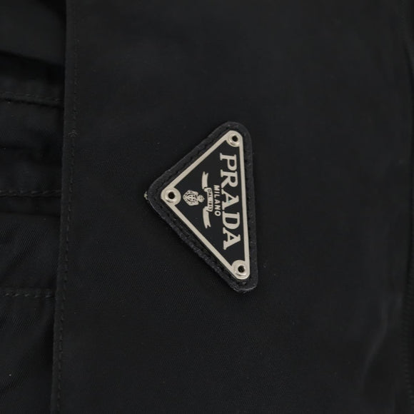 PRADA Shoulder Bag Nylon Black Silver Auth 153216