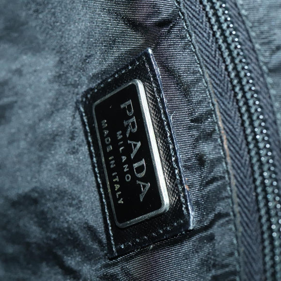 PRADA Shoulder Bag Nylon Black Silver Auth 153216