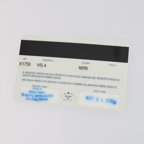 PRADA Shoulder Bag Nylon Black Silver Auth 153216