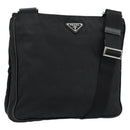 PRADA Shoulder Bag Nylon Black Silver Auth 153217-1