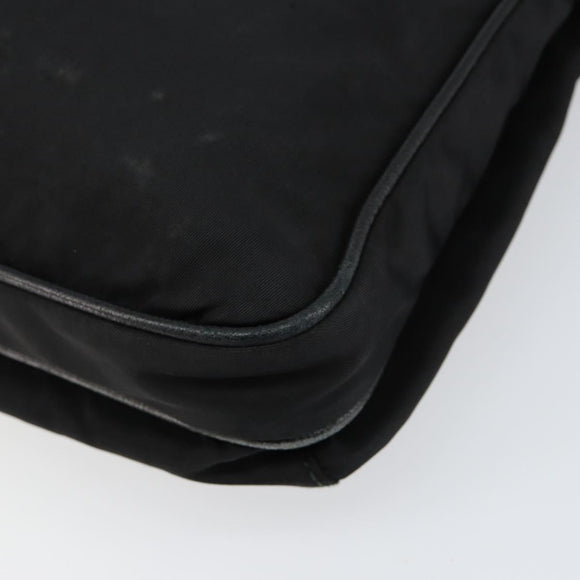 PRADA Shoulder Bag Nylon Black Silver Auth 153217