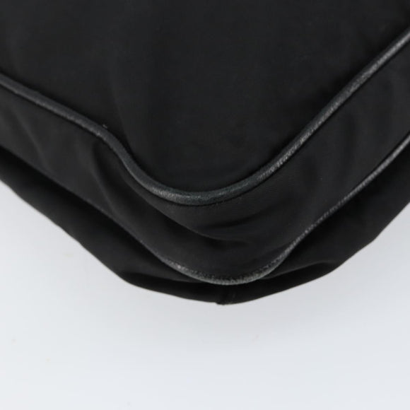 PRADA Shoulder Bag Nylon Black Silver Auth 153217