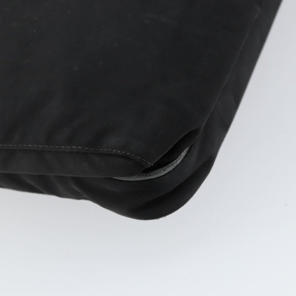PRADA Shoulder Bag Nylon Black Silver Auth 153217