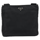 PRADA Shoulder Bag Nylon Black Silver Auth 153217-2